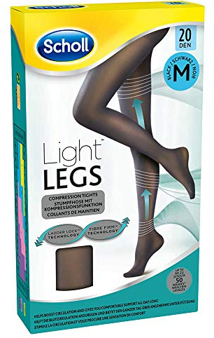 Scholl Light Legs Strumpfhose - Damen-Strumpfhose mit Kompressionsfunktion und Anti-Laufmaschen-Technologie - 1 Paar, 20 DEN, schwarz, M
