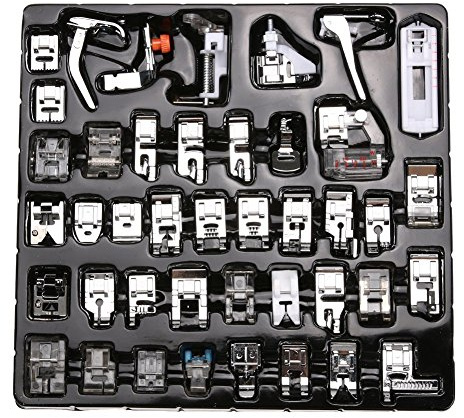 ele ELEOPTION Machine à Coudre kit Pieds-de-biche Multifonctionnel pour Machine à Coudre domistique Ourlet Pied de pièces Accessoires pour Brother Singer Lot de (42pcs)