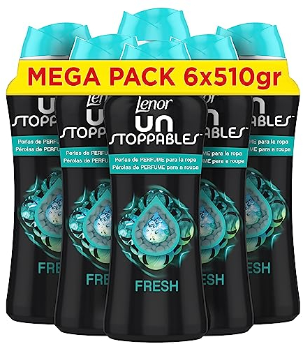 Lenor UNstoppables Perlas de Perfume para la Ropa, 227 Lavados (6 x 510 g), Perlas Suavizante, Potenciador de Frescor, Fragancia Fresca