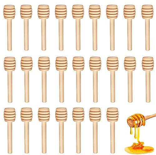 Cuillères à Miel,50 PCS Mini Bâton en Bois Naturel Petit Cuillere a Miel Bâtons de Miel pour Collecter Le Sirop de Miel Mélasse Café Thé Cuisine Restaurant Mariage FêTe 3 Pouces