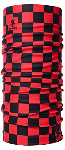 Multifunctional Headwear Snood For Men Summer Neck Tube Biker Scarf Black Red Checked Gaiter Bandana