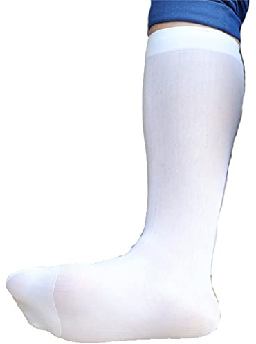 Goobester Men Tube Male Sheer Formal Dress Wear Suit Black Stocking Business Socks White