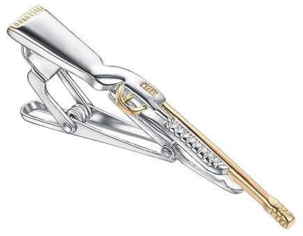 RunootPR Lustig Krawattennadel Schützenverein Maschinengewehr Gewehr Silber Krawattenklammer Personalisiert für Herren Schmuck Geschenk