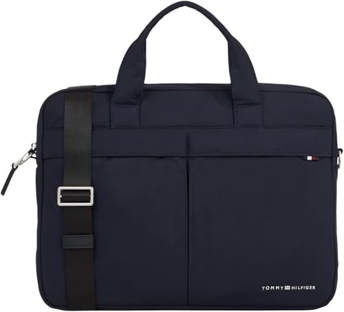 Tommy Hilfiger Herren Laptoptasche Signature Computer Bag Wasserabweisend, Blau (Space Blue), Einheitsgröße