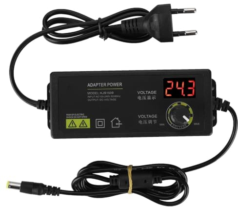 Jadeshay Universal Netzteil, Regelbares Netzteil 3–36V Weitbereich Verstellbarer Netzadapter 60W 1,7A AC DC Adapter