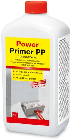 PUFAS Power Primer PP: Universal Primer Concentrate for Interior and Exterior Use, Ideal for Plasterboard, Concrete, Plaster, and Mineral Surfaces, Water-Based, Dries Transparent, 1 L