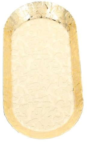 ANDRESLAD Vassoio Martellata 403 Dorato Finitura in Gioielli Inox per e Acciaio Elegante Pratico Organizer Natale per Collane e Orecchini Decorazione da Tavolo