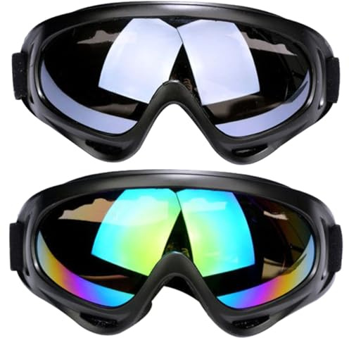 BacJueSin Masques de ski, Lunettes de ski, Protection UV, Compatibles avec casque, Rembourrage en mousse, Pour femme, Homme, Ski, Moto, Cyclisme