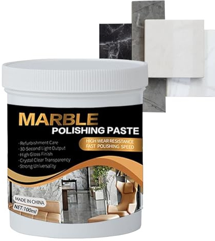 YNPQTDS Pâte de polissage pour marbre, 100 ml de nettoyant pour comptoir de cuisine, fournitures de polissage, restaurateur de brillance pour armoires en porcelaine, carrelage, céramique, quartz
