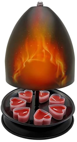 Fierudeng Horno de velas de té para calefacción, estufa de velas de té, calentador de velas de metal, luz suave y rápida, horno de vela grande y soporte para calentar espacios estables, oficinas