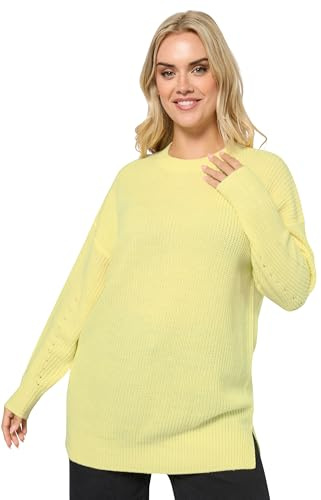Yours Curve Butter Drop Shoulder Jumper - Women's - Plus Size Curve Yellow