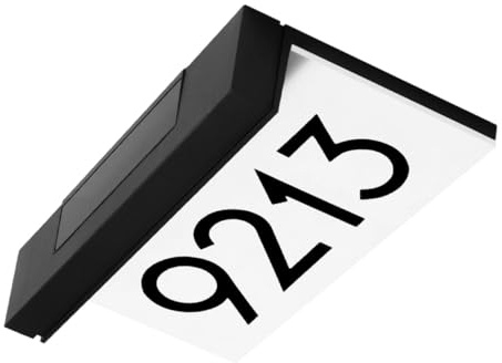 Ciieeo Lámpara Solar para Número de Casa Luz Solar Exterior para Jardín Letrero Luminoso para Dirección Carga Automática Resistente Intemperie sin Instalación Eléctrica