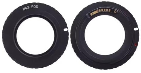 M42 till EOS EF/EF-S objektivadapter med AF-bekräftat chip, metallring M42-EOS för DSLR med EF/EF-S-fäste