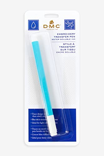 DMC - Stickerei Transfer Stift | Stofftransferstift - Lösliche Tinte, einfach mit Wasser zu löschen - Ideal für helle Stoffe