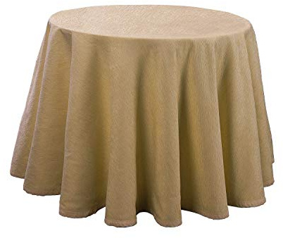 Martina Home Altea, Falda para Mesa Camilla, Color Camel, Redonda 90 Ø