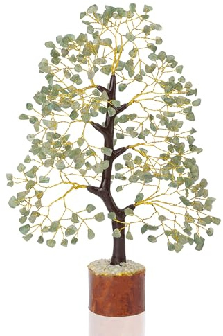 Crocon® Green Jade Crystal Tree of Life, Birthday Gifts for Women & Men, House Decor for Shelf Healing Crystals, Spiritual Gift Sage Green Decor, House Warming Gifts New Home, Present for Mom, Sister
