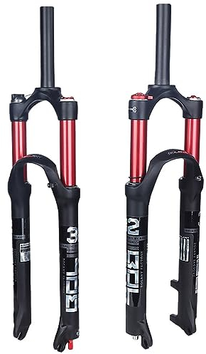 DFWYG MTB Luft-Federgabel, 26/27.5/29Zoll fahrradgabel federgabel Federung mit Speed Lockout Funktion Gabel/Federweg: 100 mm,Rot,26inch