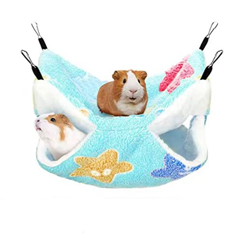 QeeHeng Hamaca Colgante de Animales pequeños, Cama oscilante para Mascotas, Hamaca de Doble Capa para Mascotas para hurón, Rata y Otros Animales pequeños, Verde