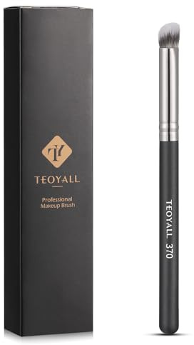 TEOYALL Pinceau anti-cernes incliné sous les yeux, mini pinceau synthétique dense pour contour du nez, pinceau pour poudre bronzante, fond de teint, crème (370)