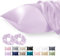 Seiwohl Satin Silk Pillowcases for Hair and Skin Lavander Pillow cases 2 Pack with Hair Silk Scrunchies for women, Cooling Pillow cases with Envelope Closure, Standard Size 50x75 cm