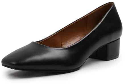 Womens Mid High Block Heels Mary Jane Court Shoes Ladies Comfort Support Work Pumps Formal Smart Office Low Heeled Slip On Cushioned Dolly Wide Fit Extra Wide Fitting Width Light Shoes