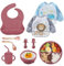 Baby Kinderteller Sets, Silikon Baby Geschirrset Kindergeschirr mit Saugnapf, 10 Stücke Rutschfest Silikon Geschirr Sets Rutschfest Babyteller Schüssel Lätzchen Löffel Gabel Kindergeschirr