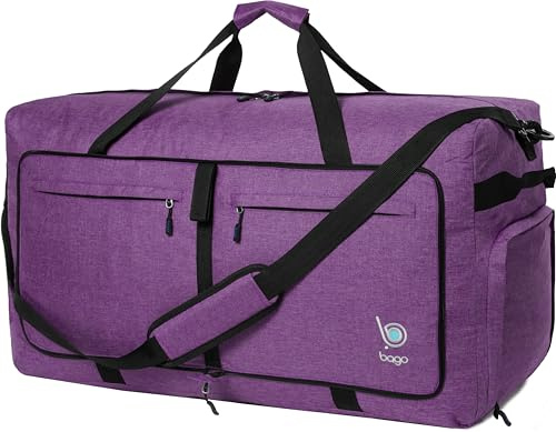 bago Holdall Bags for Men & Women - 100L Spaciously Large Holdall Bag with Shoe Compartment - Travel The World in Style & Convenience - Durable, Lightweight & Foldable Duffle Bag (SnowDeepBlue)