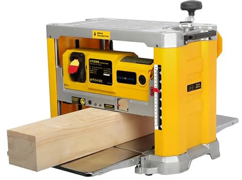 Raboteuse électrique de 30,5 cm, raboteuse en bois avec établi et échelle de 0 à 160 mm, sûr et stable, pour bois