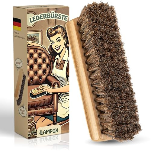 lampox - Spazzola in pelle, spazzola per la pulizia delicata di superfici delicate, cura e lucidatura di articoli in pelle come scarpe, borse, mobili, sedili auto, divani