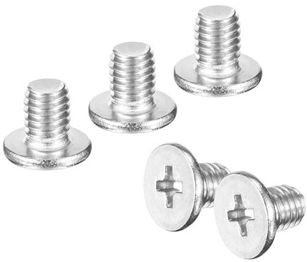 QUARKZMAN M9.5-0.8 X 5Mm 100Pcs Tornillos de Cabeza Redonda Plana de Acero Inoxidable 304 con Accionamiento Phillips Tornillos de Máquina para Conexión de Muebles