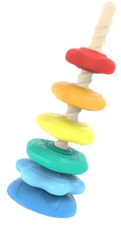 Stacking Rings Baby Toy,Rotating Ring Tower Baby Toy | Blocks Sensory Play Tower Activity Cube for Sorting Development Fine Motor Skills Girl Boy