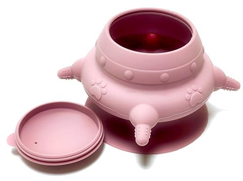 Comederos para cachorros, biberones para lactancia, 200 ml, 4 tetinas, leche para gatitos con potente ventosa, estación de lactancia de silicona con tapa extraíble, comederos para múltiples cachorros