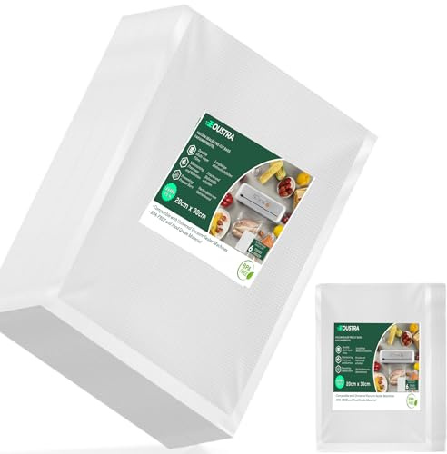 EOUSTRA Bolsas de Vacío Gofradas 200x300 mm (100 Uds) – Aptas para Todas Las Envasadoras, Resistentes y Sin BPA – Bolsas para Envasado al Vacío de Alimentos