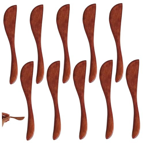 10 st smörknivar, 14 cm slät träkniv för smör, ost, sylt, perfekt för kök, restaurang, camping.