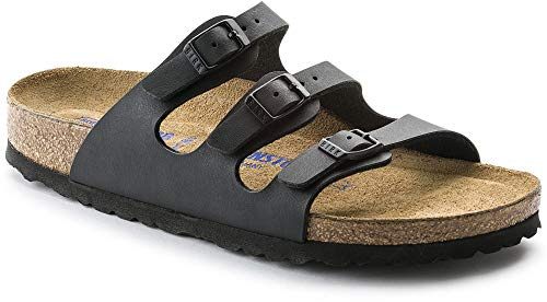 Birkenstock Classic Florida Birko-Flor Softfootbed 53013, Pantoletten, Schwarz (Schwarz 49), 41 EU (7.5 UK)