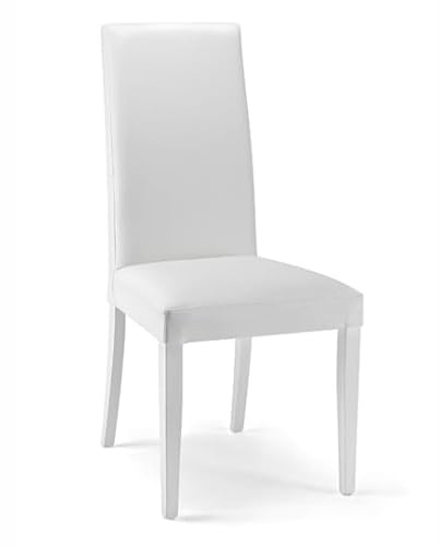 ZStyle Sedia Nice in Ecopelle Similpelle e Legno Cucina Sala da Pranzo Design Moderna (Bianco)