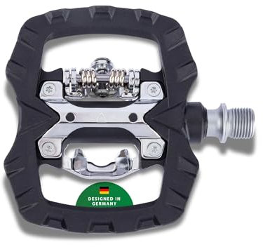 CONTEC Fahrrad-System-Pedal NY-505050, SPD Systempedal, Nylon Plattform, Mountainbike und Trekking, Leicht, hoher Grip, rutschfest, schwarz, Paar