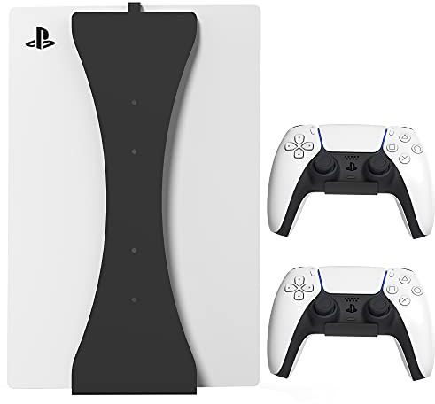 HumanCentric Supporto da parete per console PS5 con due supporti per controller, compatibile solo con la versione FAT originale, funziona con le versioni disco e digitale