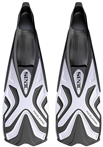 Seac Unisex-Adult Azzurra Schnorchelflossen für Erwachsene und Kinder geschlossenes Fußteil aus weichem Gummi, Weiß, 42/43 EU