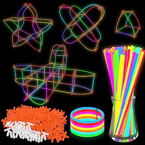 JIJI&CUI Super Bright fluoreszierende Bar Set, 250 fluoreszierende Bar Set, Neon Bar Party Set, Neon Kette Kinderparty Dekoration Festival Hochzeit Weihnachten Silvester Party