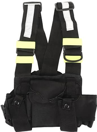Radio bröstsele med reflekterande remsor, Universal Walkie Talkie bröstväska med justerbara axelremmar, Two Way Radio Vest Rig för 2-vägsradio
