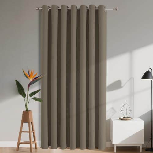 Joydeco Verdunklungsvorhänge 1 Stück,Türvorhang Blickdichte Türgardine,Tür Vorhang mit Ösen Thermo Kälteschutz Hitzeschutz Schallschutz für Schlafzimmer Wohnzimmer(Cappuccino,1xH195xB150)