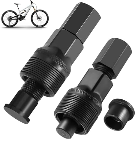 TAIHOBO Kurbelabzieher Fahrrad, 2 Stück Abnehmbarem Kopf Fahrrad Werkzeug Kurbelgarnitur, Fahrradwerkzeug Crank Abzieher, Schwarz Tretlager Werkzeug, Innenlager Abzieher für Fahrräder Reparatur