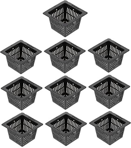Mipcase Lot de 2 Paniers de Plantation Pots Hydroponiques pour Orchidées Tomates Poivrons Outil pour Racines 4 Trous de Drainage Manipulation Facile 10 Pièces