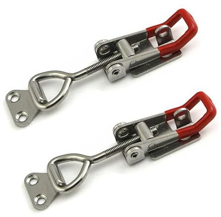 2PCS Adjustable Toggle Clamp, 102mm Toggle Latch Lockable, Stainless Steel Toggle Clamp for Box Drawer Cabinet