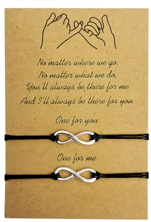 2 Pezzi Braccialetti dell'Amicizia per Coppie, Braccialetti Regolabili per Coppie, Amicizia, Lunga Distanza, Laurea, Idee Regalo Boho