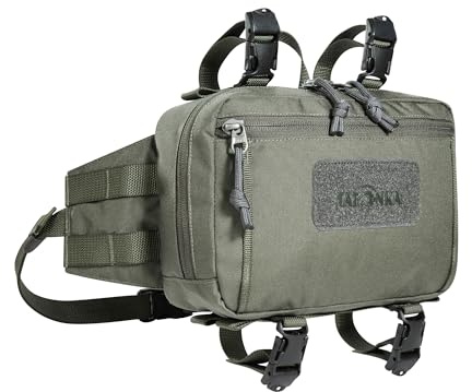 Tatonka Bum Bag Hip & Bar Pouch BC - Large Waist Bag with Zip Compartment, Molle Attachment Options for Additional Items, Attachable to Bicycle Handlebars, 5 litres, Stone Grey Olive, 5 litres, Large