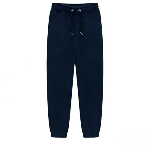 MIXLAC Boys Fleece Jog Pants Kids School PE Joggers Warm Sports Trousers Winter Bottoms Sweatpants Navy 4-5 Years