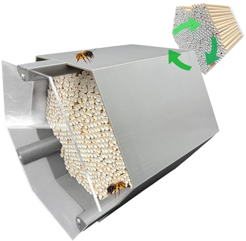 Nidificateur pour abeilles sauvages - Absolument durable et résistant aux intempéries - Hôtel à insectes avec 600 nichoirs - Hôtel d'abeilles sauvages de qualité supérieure pour les amateurs de jardin