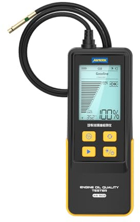 AUTOOL Motoröltester-Kit Benzin & Diesel Öl Analyse Qualitätstest-Kit, 10 Sekunden Schnelltest für Durchlässigkeit und Temperatur, mit 80cm Flexibler Sonde, Motorölqualitätstester, Motoröl Test